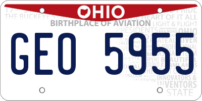 OH license plate GEO5955