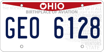 OH license plate GEO6128