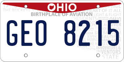 OH license plate GEO8215