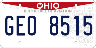 OH license plate GEO8515
