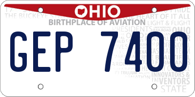 OH license plate GEP7400