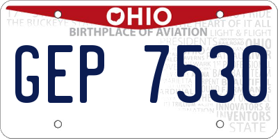 OH license plate GEP7530