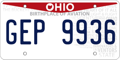 OH license plate GEP9936