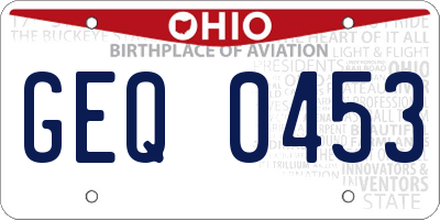 OH license plate GEQ0453