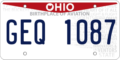 OH license plate GEQ1087