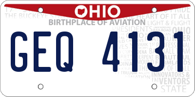 OH license plate GEQ4131