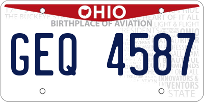 OH license plate GEQ4587
