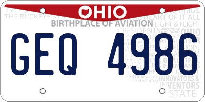 OH license plate GEQ4986