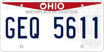 OH license plate GEQ5611
