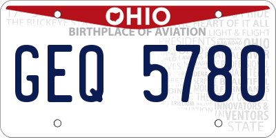 OH license plate GEQ5780