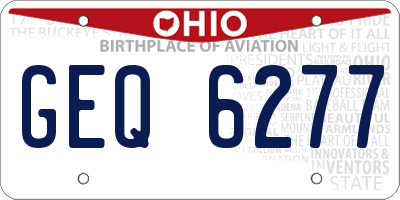 OH license plate GEQ6277