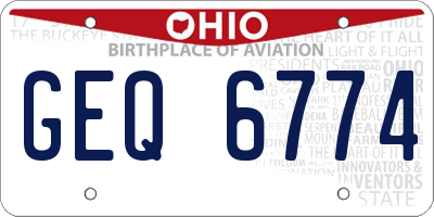 OH license plate GEQ6774