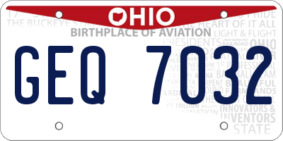 OH license plate GEQ7032