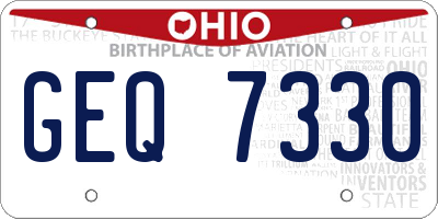 OH license plate GEQ7330