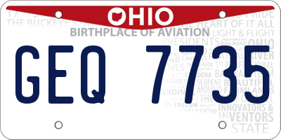 OH license plate GEQ7735