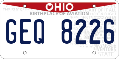OH license plate GEQ8226
