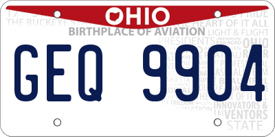 OH license plate GEQ9904