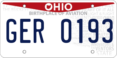 OH license plate GER0193