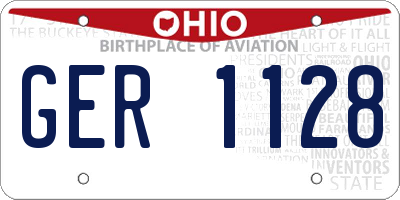 OH license plate GER1128
