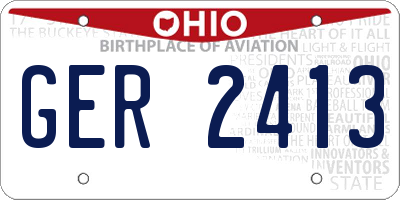 OH license plate GER2413