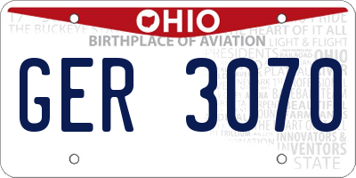 OH license plate GER3070