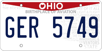 OH license plate GER5749