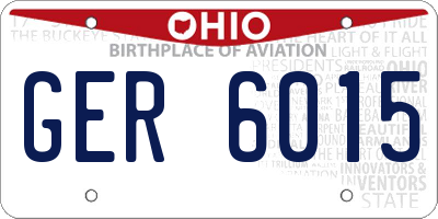 OH license plate GER6015