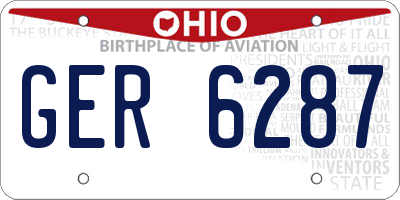 OH license plate GER6287