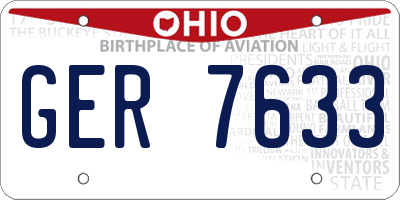 OH license plate GER7633