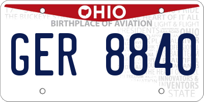 OH license plate GER8840