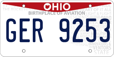 OH license plate GER9253