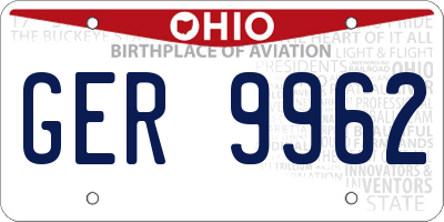 OH license plate GER9962