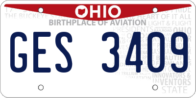 OH license plate GES3409