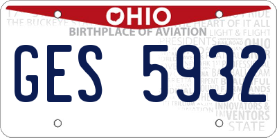 OH license plate GES5932