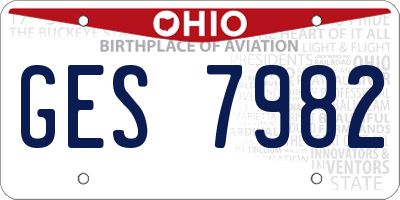 OH license plate GES7982