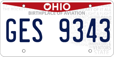 OH license plate GES9343