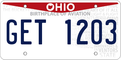 OH license plate GET1203
