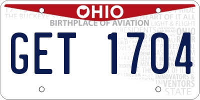 OH license plate GET1704