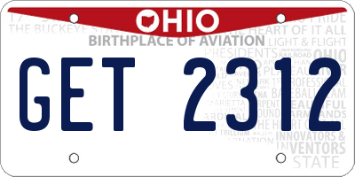 OH license plate GET2312