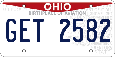 OH license plate GET2582
