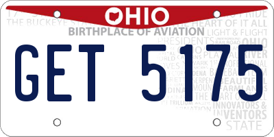 OH license plate GET5175