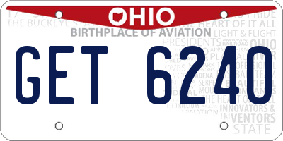 OH license plate GET6240