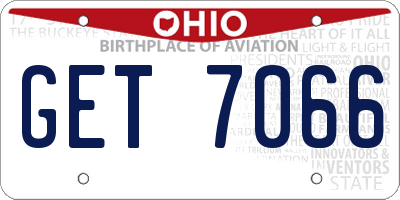 OH license plate GET7066