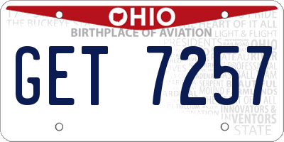 OH license plate GET7257