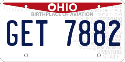 OH license plate GET7882