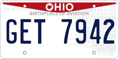 OH license plate GET7942