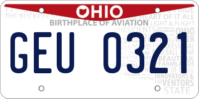 OH license plate GEU0321