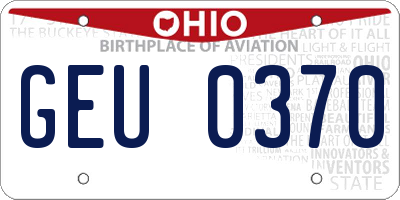 OH license plate GEU0370