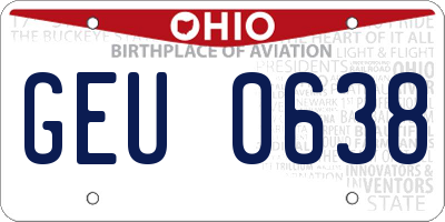 OH license plate GEU0638