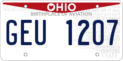 OH license plate GEU1207